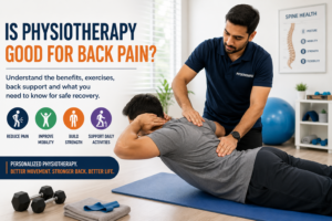 Physiotherapy for back pain with guided rehabilitation exercises